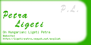 petra ligeti business card